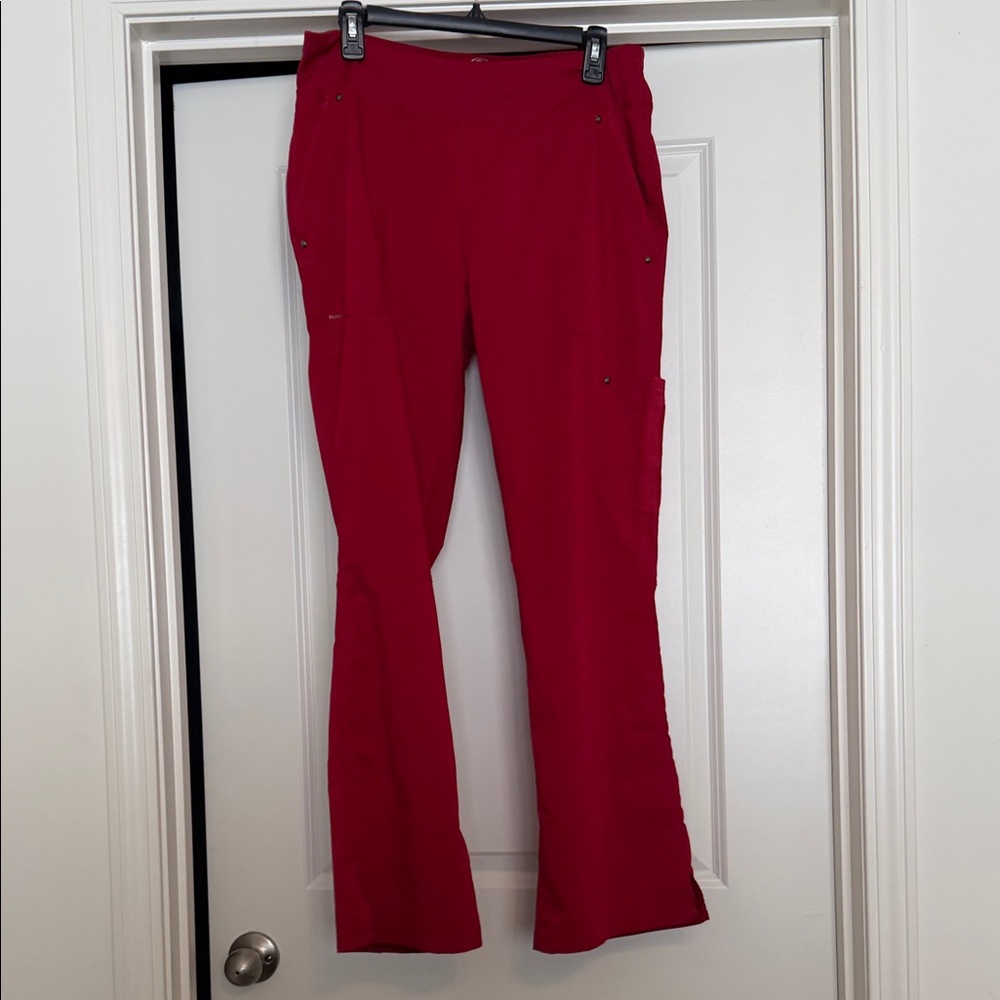 Red Straight-Leg scrub Pants